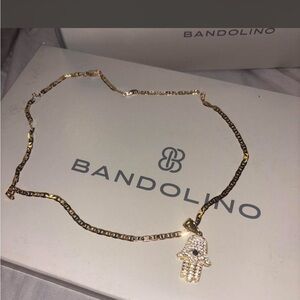 Bandolino Gold Necklace with Hamsa Pendant
